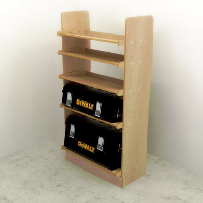 Drill box / Power tool box (650mm) plywood storage rack